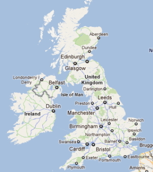 Hentet fra Google Maps, England